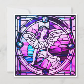 Cartes Pour Fêtes Annuelles Vitrail Ange de Noël (Devant)