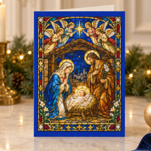 Cartes Pour Fêtes Annuelles Vitraux de la Sainte Famille de la Nativité 