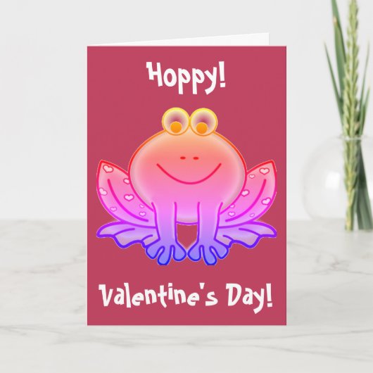Cartes Pour Fêtes Annuelles Viva Magenta Funny Frog Valentines Jour (Devant)