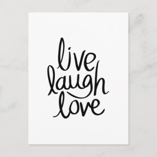 Cartes Pour Fêtes Annuelles Vivez Riez Aimez – Typographie Inspirante Classiqu