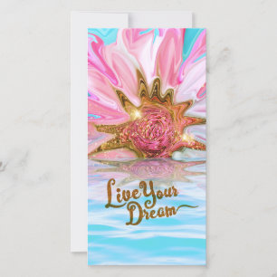 Cartes Pour Fêtes Annuelles Vivez votre rêve - Rose Flower power