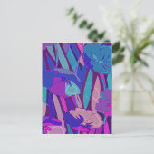 Cartes Pour Fêtes Annuelles Vivid Bleu foncé violet Fleurs de minuit Art (Debout devant)
