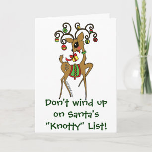 Cartes Pour Fêtes Annuelles Vixen / Père Noël la liste "Knotty"
