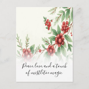 Cartes Pour Fêtes Annuelles Vœu de vacances charmant au gui