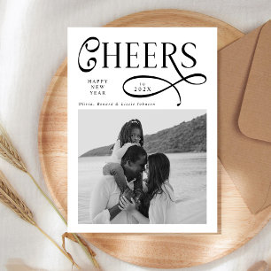 Cartes Pour Fêtes Annuelles Vœux Bonne Année Moderne Chic Famille 2 Photo