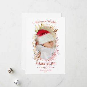 Cartes Pour Fêtes Annuelles Vœux chaleureux Bébé Baisers Vacances Annonce Roug