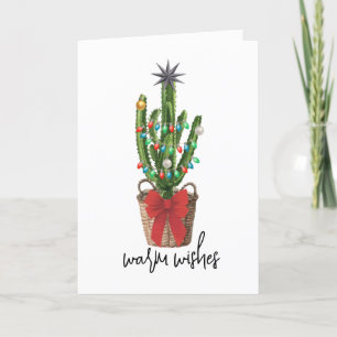Cartes Pour Fêtes Annuelles Vœux chaleureux Cactus en aquarelle Plante d'intér