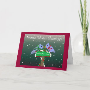 Cartes Pour Fêtes Annuelles Vœux chaleureux d'hiver