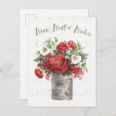 Cartes Pour Fêtes Annuelles Vœux chaleureux d'hiver (Devant / Derrière)