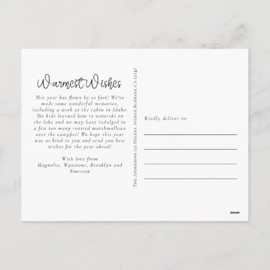 Cartes Pour Fêtes Annuelles Vœux chaleureux Kraft Eucalyptus Collage photo (Dos)