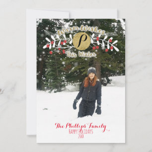 Cartes Pour Fêtes Annuelles Vœux chaleureux pour ce Noël d'hiver Photo