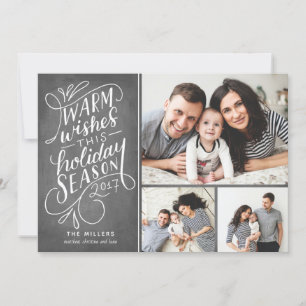 Cartes Pour Fêtes Annuelles Vœux chaleureux pour ces fêtes, lettrage manuscrit