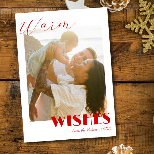 Cartes Pour Fêtes Annuelles Vœux Chaleureux Timeless Red Deux Famille Plage Ph