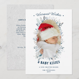 Cartes Pour Fêtes Annuelles Vœux chauds Baisers de bébé Annonce chic pour les