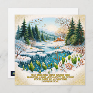 Cartes Pour Fêtes Annuelles Voeux chauds pour le Nouvel An - Winter Wonderland