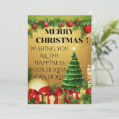 Cartes Pour Fêtes Annuelles "Voeux chauds pour un Noël joyeux !" (Debout devant)