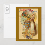 Cartes Pour Fêtes Annuelles Voeux d'action de grâces (Devant / Derrière)