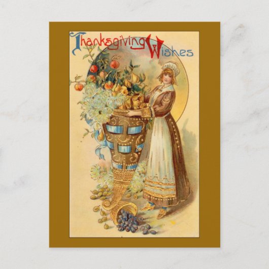 Cartes Pour Fêtes Annuelles Voeux d'action de grâces (Devant)