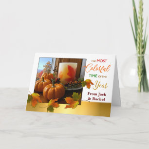 Cartes Pour Fêtes Annuelles Voeux d'action de grâces de nous deux Ajoutez votr