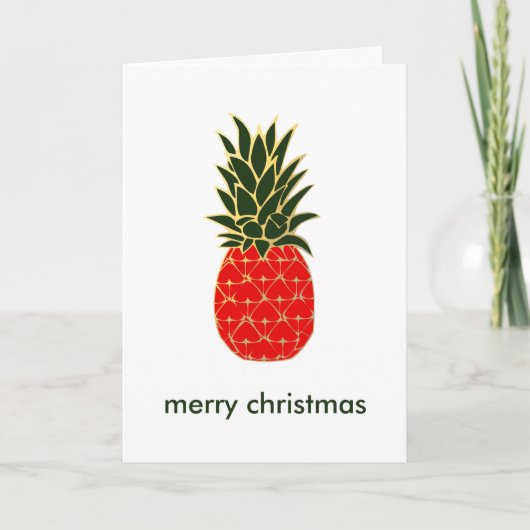Cartes Pour Fêtes Annuelles Voeux d'ananas de Noël tropical (Devant)