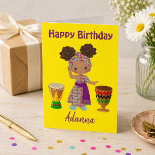 Cartes Pour Fêtes Annuelles Vœux d'anniversaire fille africaine 