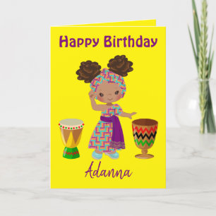Cartes Pour Fêtes Annuelles Voeux d'anniversaire fille africaine
