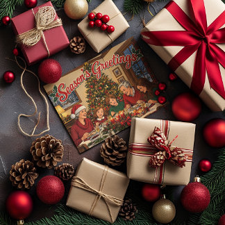 Cartes Pour Fêtes Annuelles Vœux de fêtes de fin d'année Famille Américaine