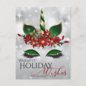 Cartes Pour Fêtes Annuelles Vœux de Fêtes Licorne Festive (Devant)