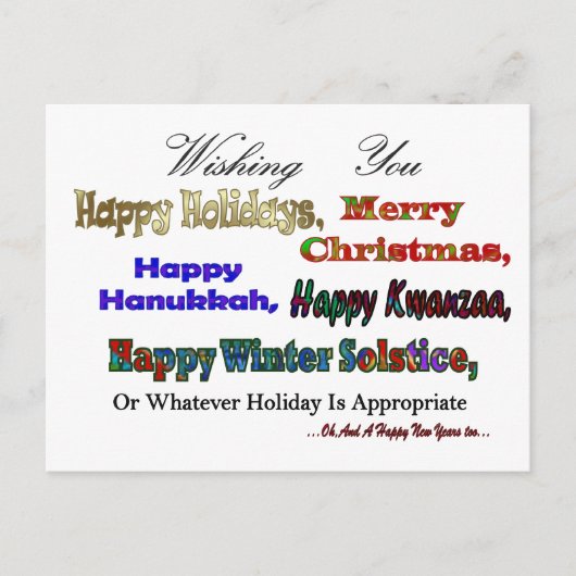 Cartes Pour Fêtes Annuelles Vœux de fêtes multiples (Devant)