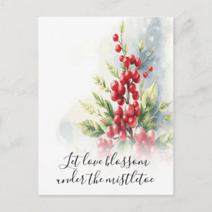 Cartes Pour Fêtes Annuelles Vœux de fêtes romantiques sous le gui