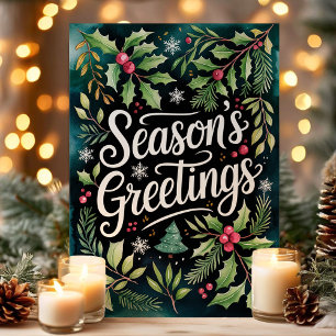 Cartes Pour Fêtes Annuelles Vœux de fin d'année - Noël aquarelle festive