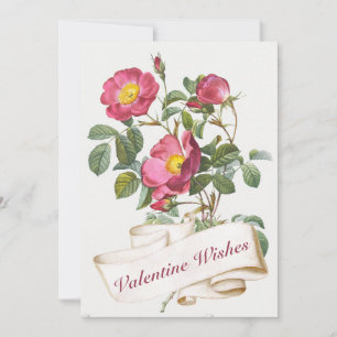 Cartes Pour Fêtes Annuelles Vœux de la Saint-Valentin Fleur de rose rose vinta