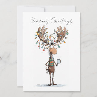 Cartes Pour Fêtes Annuelles Vœux de la saison avec orignal