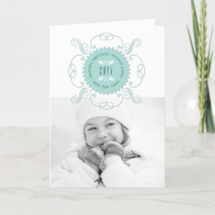 Cartes Pour Fêtes Annuelles Vœux de la saison Bonne Année Photo Blue Seal