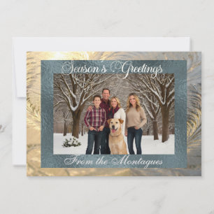 Cartes Pour Fêtes Annuelles Vœux de la saison Bordure givrée avec photo
