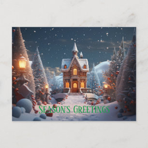 Cartes Pour Fêtes Annuelles Vœux de la saison Maison en pain d'épices de Noël