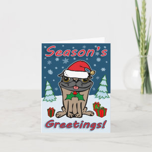 Cartes Pour Fêtes Annuelles Vœux de la saison Pug #2