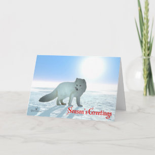 Cartes Pour Fêtes Annuelles Vœux de la saison - Renard arctique