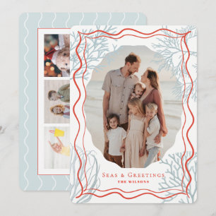Cartes Pour Fêtes Annuelles Vœux de mer Corail 4 Photo Noël