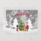 Cartes Pour Fêtes Annuelles Vœux de Noël (Devant / Derrière)