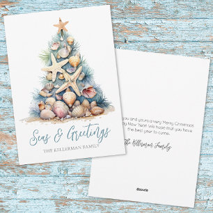 Cartes Pour Fêtes Annuelles Vœux de Noël à la plage
