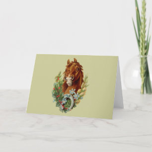 Cartes Pour Fêtes Annuelles Voeux de Noël à Thoroughbred