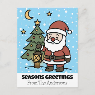 Cartes Pour Fêtes Annuelles Vœux de Noël avec le Père Noël 