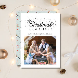 Cartes Pour Fêtes Annuelles voeux de Noël Boho Bird Photo de famille Noël
