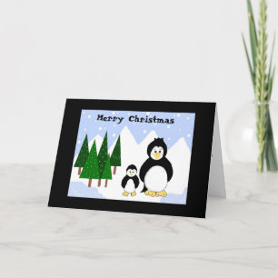 Cartes Pour Fêtes Annuelles Vœux de Noël de pingouin