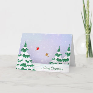 Cartes Pour Fêtes Annuelles Vœux de Noël des cardinaux d'hiver