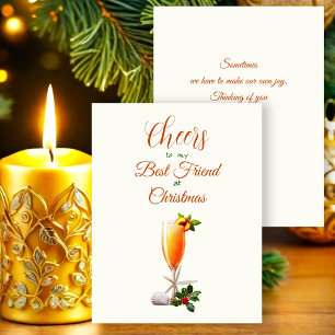Cartes Pour Fêtes Annuelles Vœux de Noël Meilleure Amie Peach Bellini