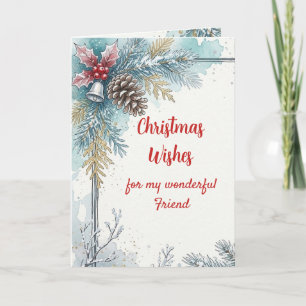 Cartes Pour Fêtes Annuelles Vœux de Noël Mésange Oiseau Ami Mignon
