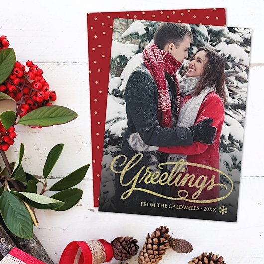 Cartes Pour Fêtes Annuelles voeux de Noël Parties scintillant d'or points de s