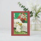 Cartes Pour Fêtes Annuelles Voeux de Noël père Noël (Debout devant)